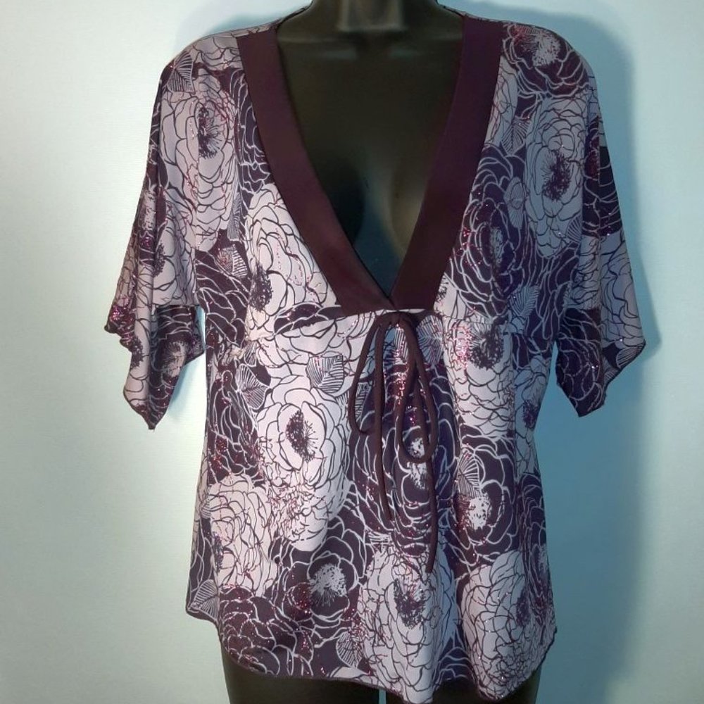 Mandee** Stylish Purple blouse with shimmer in size Large